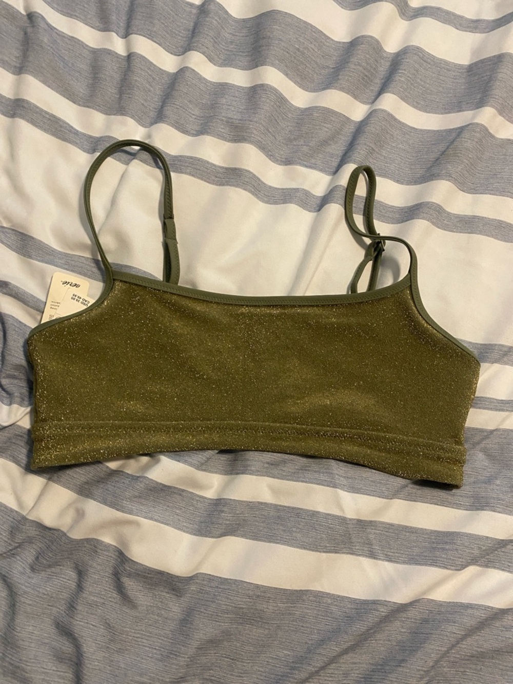 aerie Olive Green Glitter Bralette